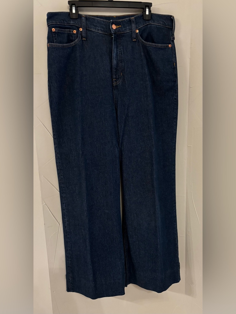 J. Crew Dark Indigo Denim Wide Leg - High Waisted Trousers